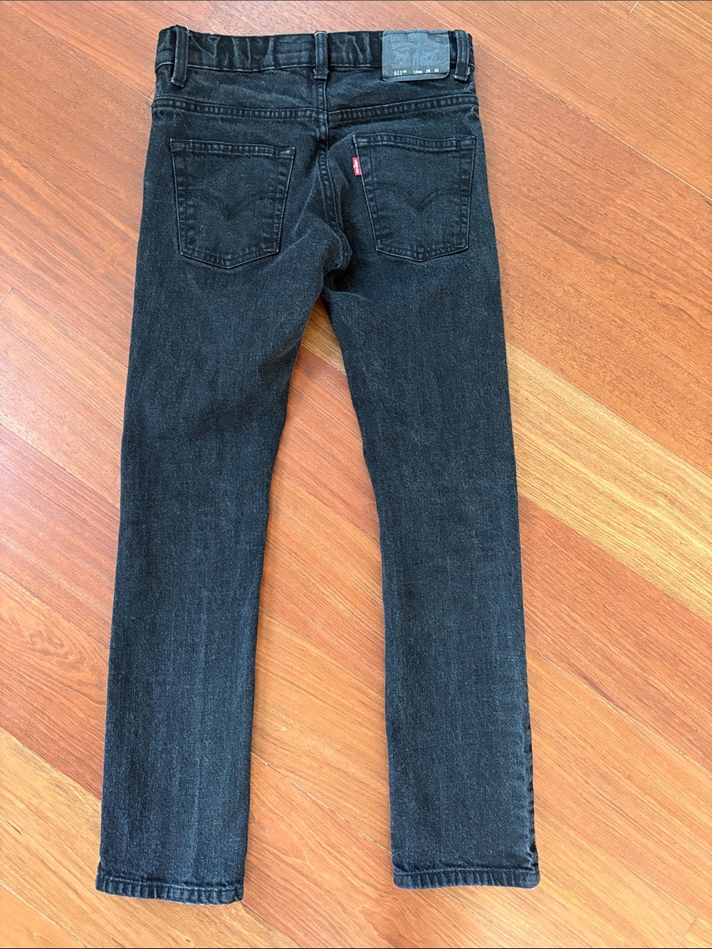 Levi's 511 Boy‘s Skinny Jeans 12R 26x26 in Faded Black Wash adjustable waist - Picture 6 of 10